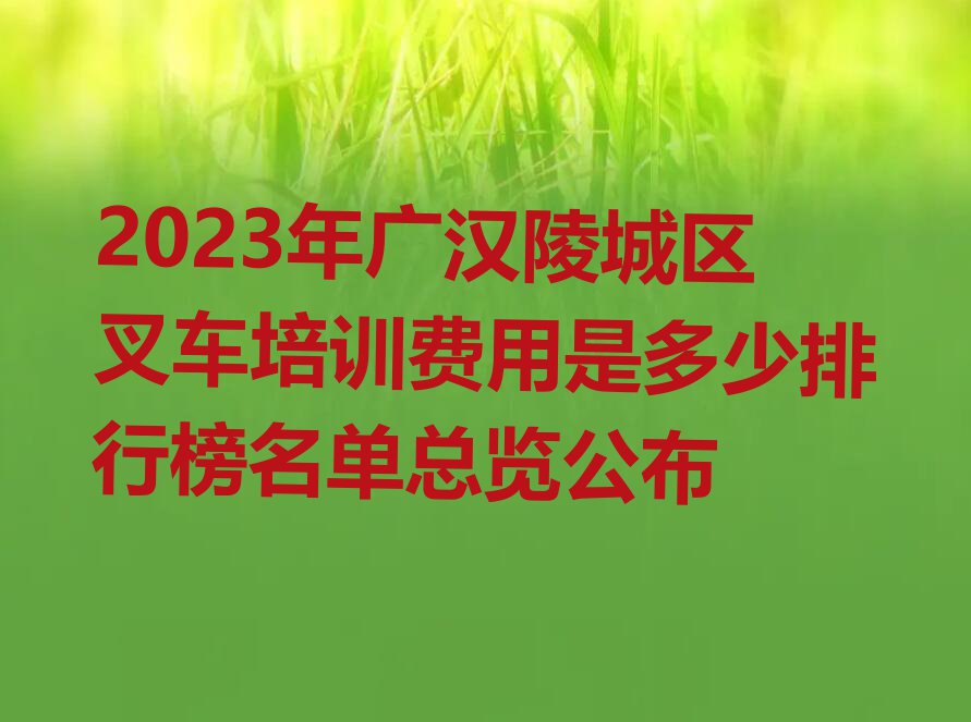 2023年广汉陵城区叉车培训费用是多少排行榜名单总览公布