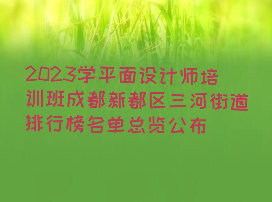 2023学平面设计师培训班成都新都区三河街道排行榜名单总览公布