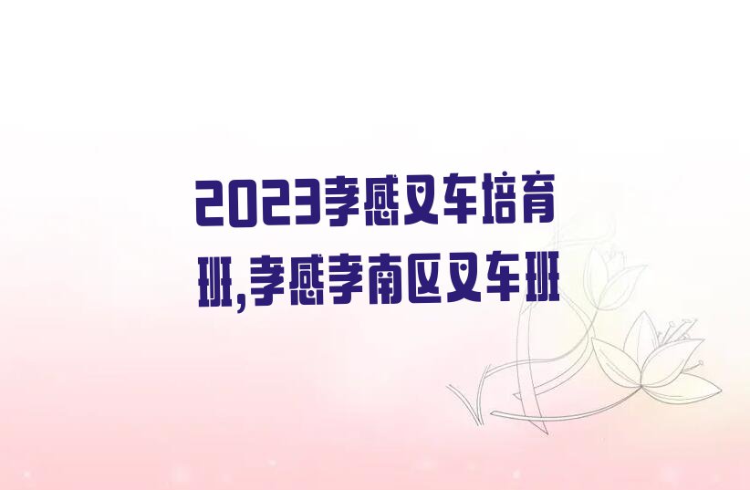 2023孝感叉车培育班,孝感孝南区叉车班