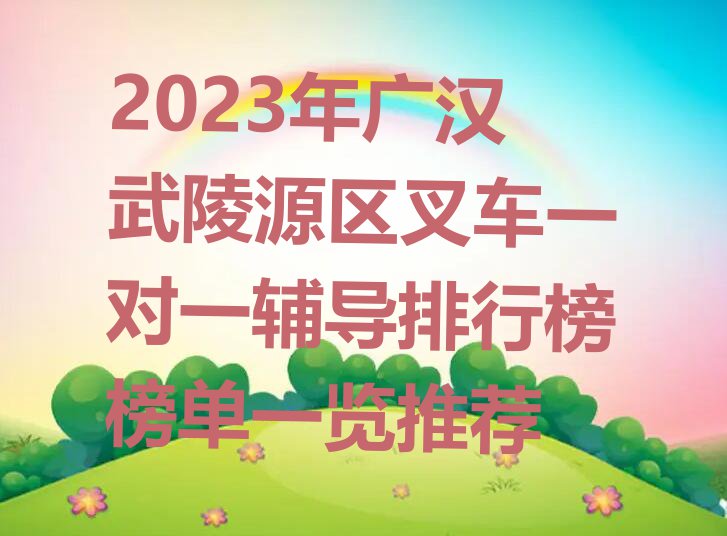 2023年广汉武陵源区叉车一对一辅导排行榜榜单一览推荐