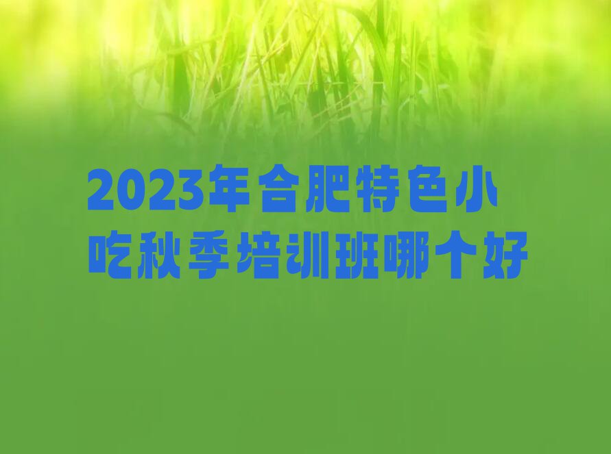 2023年合肥特色小吃秋季培训班哪个好