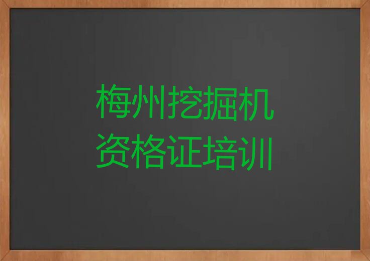 2023年梅州梅县区挖掘机资格证培训学校哪里好排行榜榜单一览推荐