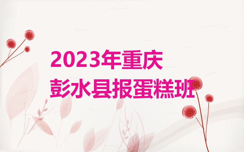 2023年重庆彭水县报蛋糕班