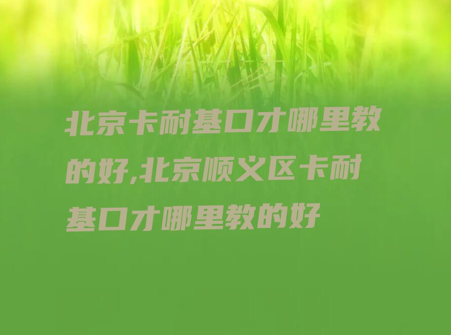 北京卡耐基口才哪里教的好,北京顺义区卡耐基口才哪里教的好