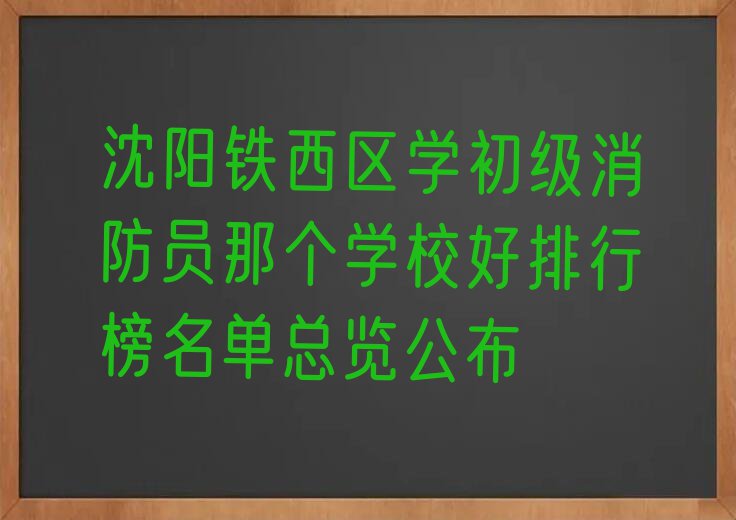 沈阳铁西区学初级消防员那个学校好排行榜名单总览公布