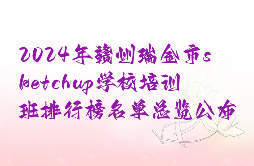 2024年赣州瑞金市sketchup学校培训班排行榜名单总览公布