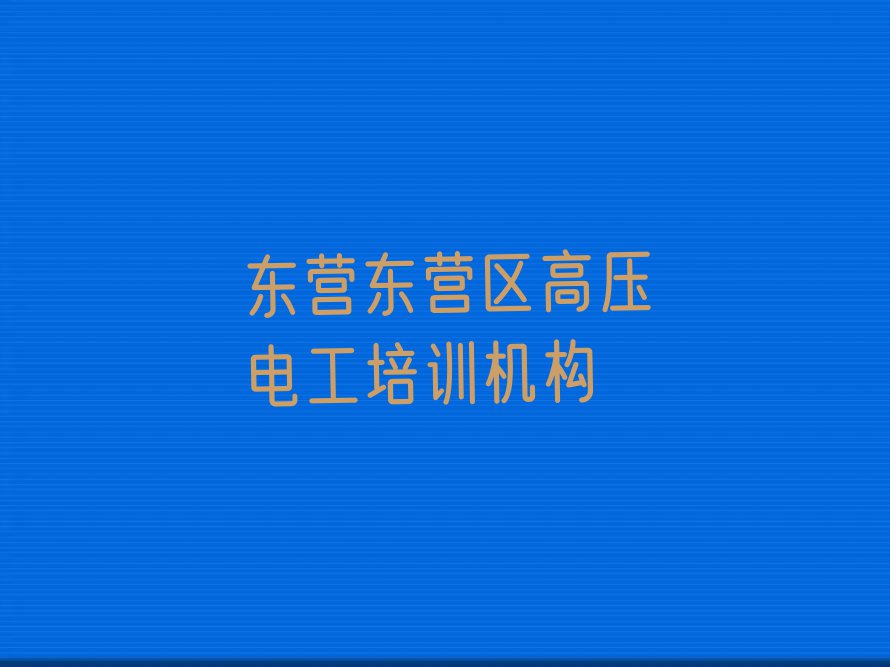 2024年东营东营区学高压电工哪儿好排行榜榜单一览推荐