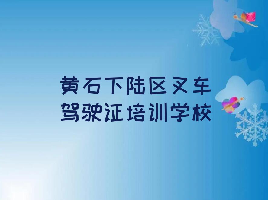 2024年黄石下陆区叉车驾驶证培训要多少钱排行榜榜单一览推荐