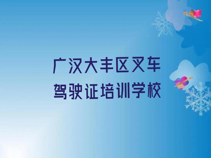 2024大丰区哪学叉车驾驶证,广汉大丰区哪学叉车驾驶证