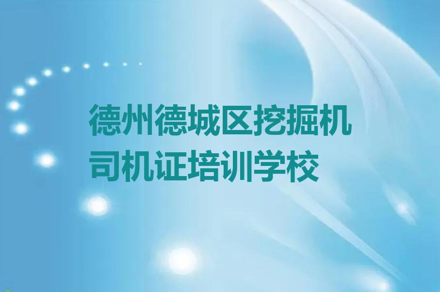 2024在德州天衢街道学挖掘机司机证要多少钱排行榜名单总览公布