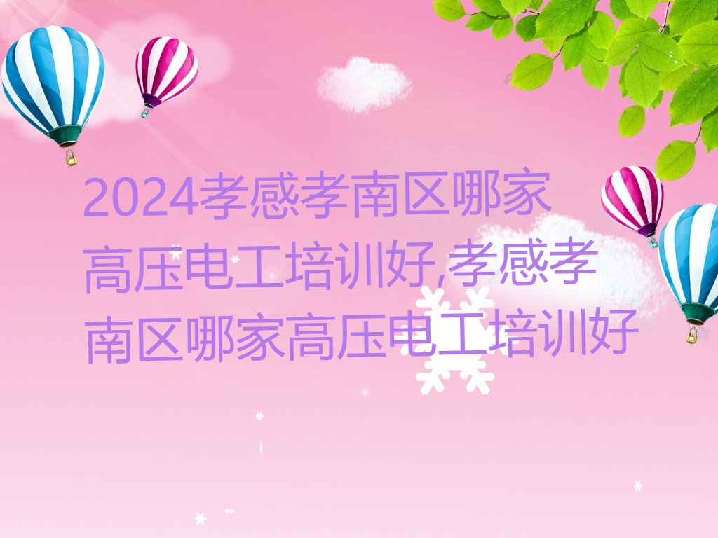 2024孝感孝南区哪家高压电工培训好,孝感孝南区哪家高压电工培训好